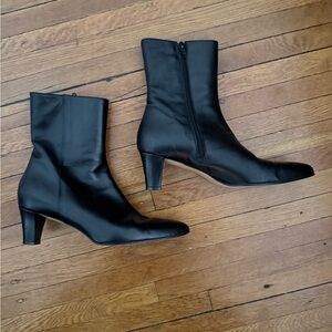 Italian made Black Mid-Heel Ankle Boots